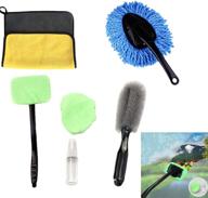 ultimate car cleaning kit: wheel brush, dust collector, tire brush, ac microfiber towel, windshield cleaning tool, spray bottle - all-in-one car wash tool set (6 packs) logo