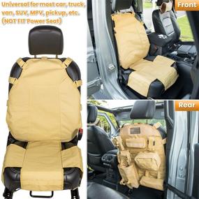 img 3 attached to Universal Tactical Seat Cover Molle Seat Back Organizer Storage Bag Multi-Pocket For Jeep Wrangler JK JKU JL JLU TJ YJ Gladiator JT Cherokee Ford F150 Toyota Chevy Dodge Trucks US Flag (Yellow)