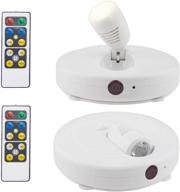 🔦 wireless dimmable led spotlights with 2 remotes, rotatable heads, stick-on artwork lighting - ideal for closet, painting & picture display логотип