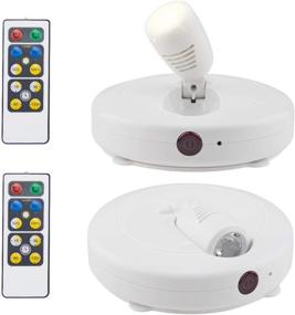 img 4 attached to 🔦 Wireless Dimmable LED Spotlights with 2 Remotes, Rotatable Heads, Stick-on Artwork Lighting - Ideal for Closet, Painting & Picture Display