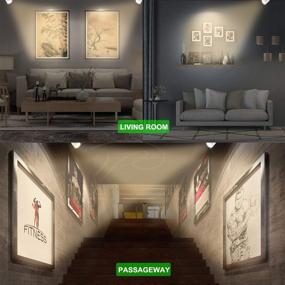 img 1 attached to 🔦 Wireless Dimmable LED Spotlights with 2 Remotes, Rotatable Heads, Stick-on Artwork Lighting - Ideal for Closet, Painting & Picture Display