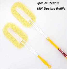 img 1 attached to 🧹 Swiffer Duster Refill Replacement Set – 2 Yellow 180° Reusable Feather Duster Refills + 2 Pink 360° Reusable Duster Refills