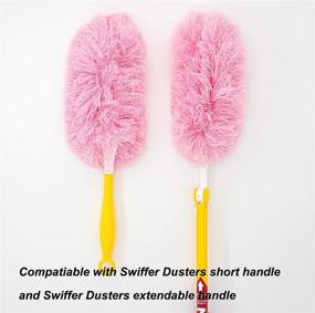 img 2 attached to 🧹 Swiffer Duster Refill Replacement Set – 2 Yellow 180° Reusable Feather Duster Refills + 2 Pink 360° Reusable Duster Refills