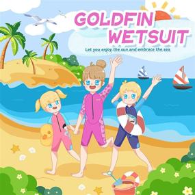 img 2 attached to Goldfin Kids Shorty Wetsuit 2mm Neoprene Suit for Youth Boys Girls Toddler Water Aerobics Swimming Diving Surfing