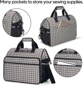 img 2 attached to 🧵 Universal Sewing Machine Bag with Wide Top Opening - Teamoy Gray Dots: Fits Most Standard Singer, Brother, Janome Machines and Accessories