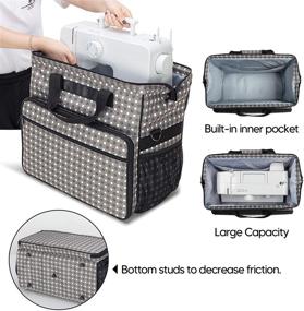 img 3 attached to 🧵 Universal Sewing Machine Bag with Wide Top Opening - Teamoy Gray Dots: Fits Most Standard Singer, Brother, Janome Machines and Accessories