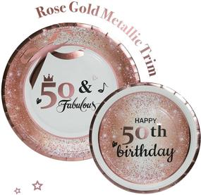 img 3 attached to 🎉 50 and Fabulous Party Pack for Women's 50th Birthday – Includes Plates, Napkins, Cups, Cutlery Sets – Serves 24 Guests – Perfect Birthday Party Supplies and Decorations