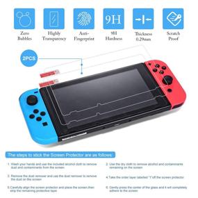 img 2 attached to 🎒 Ultimate Carrying Case for Nintendo Switch with Dual Screen Protectors, Joy Con Covers & Console Accessories