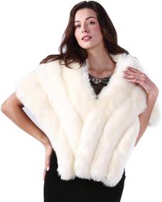 img 4 attached to ❄️ Winter Wedding Perfection: CHARMFUR Bridal Stoles - Exquisite Women's Accessories in Scarves & Wraps