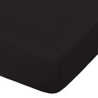 🛏️ ntbay microfiber crib fitted sheet - cozy and soft solid color toddler bedding - black - 28 x 52 inches logo