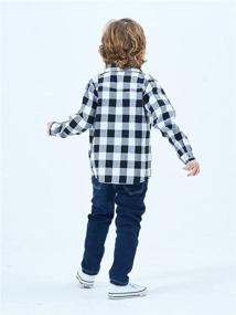 img 2 attached to 👕 Sleeve Plaid Flannel Red 150 US Boys' Clothing: Tops, Tees & Shirts – Stylish and Comfortable Options for Boys