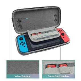 img 1 attached to 🎮 HPJYJ Carry Case for Nintendo Switch - Holds 10 Game Cartridges, Protective Bag for Nintendo Switch Console, Compatible with Switch Accessories