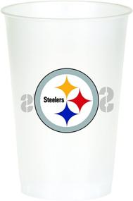 img 2 attached to Официально лицензированные пластиковые стаканы NFL с принтом Pittsburgh Steelers - комплект из 8 штук, вместимость 20 унций.