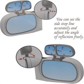 img 3 attached to 🚘 Enhance Driving Safety with YASOKO Plastic Housing Auto Auxiliary Blind Spot Mirror - Side-View Double Mirror (Right, Silver)