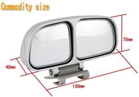 img 2 attached to 🚘 Enhance Driving Safety with YASOKO Plastic Housing Auto Auxiliary Blind Spot Mirror - Side-View Double Mirror (Right, Silver)