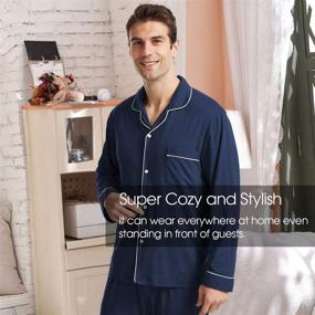 img 2 attached to 🌿 BAMBOO COOL Pajama Set for Men - Lightweight Sleepwear for Optimal Sleep & Lounge Comfort