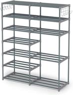 efficient shoe rack organizer with side hooks - store 24-30 pairs of shoes & boots easily! логотип