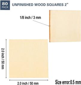 img 3 attached to 🪧 80 Pack of Unfinished 2x2 Inch Laser Cut Wooden Square Pieces: Ideal for Plywood Crafts, Wall Tiles, Letters Cutouts, Coasters, Decor, School Projects, and Pyrography.