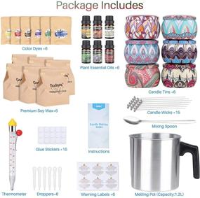 img 3 attached to 🕯️ Soy Candle Making Kit for Adult Beginners – DIY Candle Making Supplies, Comprehensive Candle Maker Kit with 2 LB Soy Wax, Fragrance Oils, Color Dyes, Wicks, Melting Pot, Candle Tins & More