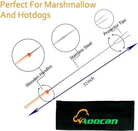 img 3 attached to 🔥 Aoocan Marshmallow Roasting Sticks, Smores Skewers for Fire Pit - Set of 8 Telescoping Rotating Smores Skewers - Hot Dog Roasting Sticks for Campfire, Camping, Bonfire, and Grill