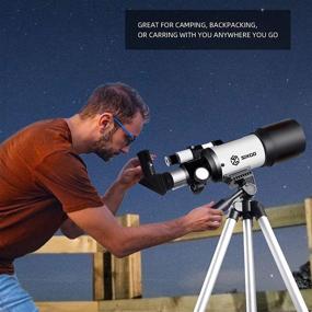 img 1 attached to 🔭 SIXGO 70mm Aperture 300mm AZ Mount Astronomical Refracting Telescope for Kids Beginners - Portable Travel Telescope with Adjustable Tripod, Finder Scope, and Travel Case