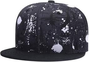 img 1 attached to Quanhaigou Skull Skeleton Baseball Cap for Men and Women - Adjustable Snapback Hat with Solid Flat Bill