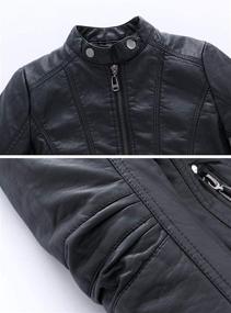 img 2 attached to 🧥 LOKTARC Boys Faux Leather Motorcycle Jacket with Stand Collar