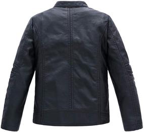 img 3 attached to 🧥 LOKTARC Boys Faux Leather Motorcycle Jacket with Stand Collar