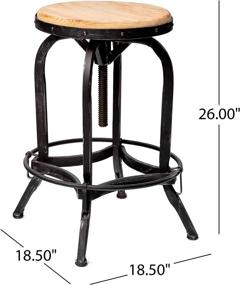 img 2 attached to 🪑 CKH Natural Fir Wood Finish Adjustable Barstool, 26-inch, 234615 by Christopher Knight Home