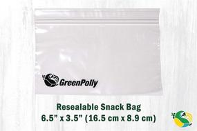 img 1 attached to Повторно закрываемые пакеты для закусок GreenPolly, 200 штук, экологичные и удобные для ланча, перекусов и под в пути需要