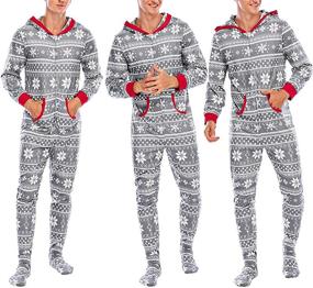 img 1 attached to TENMET Christmas One Piece Loungewear Sleepwear Men's Clothing