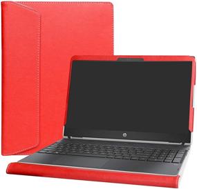 img 4 attached to 🔴 Alapmk Protective Case for 15.6&#34; HP Pavilion X360 15 15t 15-crXXXX 15-cr0011nr 15-cr0010nr &amp; Dell Precision 15 7550 Laptop - Red [Not Compatible with Pavilion X360 15-brXXX 15-bkXXX 15-dqXXXX]