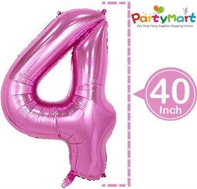 img 2 attached to 🎉 PartyMart Pink Number 4 Balloon with Confetti: A Fun Addition to Any Celebration