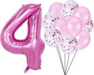 🎉 partymart pink number 4 balloon with confetti: a fun addition to any celebration логотип