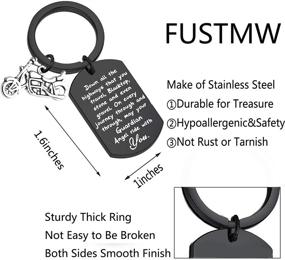 img 2 attached to 🏍️ FUSTMW Biker Keychain Motorcycle Gift with Guardian Angel for Safe Rides - Perfect New Driver Gift for Bikers