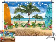 🌺 vibrant summer tropical flower photography backdrops: capture the magic of beach, seaside, island palm trees, and night light scenes to elevate your wedding, hawaii pool party, or luau theme party decoration! studio props banner in 5x3ft logo