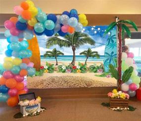 img 1 attached to 🌺 Vibrant Summer Tropical Flower Photography Backdrops: Capture the Magic of Beach, Seaside, Island Palm Trees, and Night Light Scenes to Elevate Your Wedding, Hawaii Pool Party, or Luau Theme Party Decoration! Studio Props Banner in 5x3ft