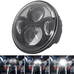 img 4 attached to 🏍️ Мощный 5,75-дюймовый LED-фара для улучшения гардиейских мотоциклов - черная, 1шт