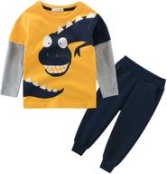 👕 toddler boys long sleeve t-shirt and sweatpant sport tracksuit set logo