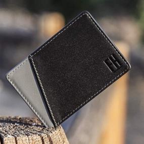 img 2 attached to 📭 Charcoal Leather Minimalist Sleeve for Men's Wallets, Card Cases & Money Organizers