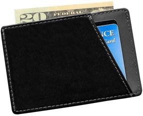 img 3 attached to 📭 Charcoal Leather Minimalist Sleeve for Men's Wallets, Card Cases & Money Organizers