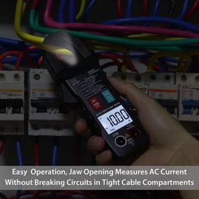 img 1 attached to CAMWAY Digital Clamp Meter TRMS Auto Amp Meter 6000Counts Multimeter: Versatile and Reliable Tool with Flashlight for AC/DC Current, Voltage, Continuity, Diode, Resistance, Capacitance, NCV, Temperature, Frequency, and Null/Fire Wire Testing