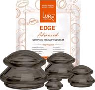 🔴 lure essentials edge cupping set - silicone cellulite reduction and therapy tool, home use and for massage therapists (set of 4, onyx) logo