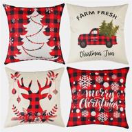 christmas pillow covers decorative farmhouse logo