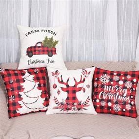 img 2 attached to Christmas Pillow Covers Decorative Farmhouse