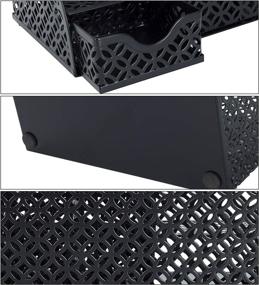 img 1 attached to Efficient and Stylish EasyPAG Mesh Desk Organizer Caddy - 6 Compartments, 1 Sliding Drawer, Ideal for Office, Home, and Classroom Supplies - Black