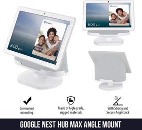 img 3 attached to 📱 Улучшите свой опыт работы с Google Nest Hub Max: Официальная регулируемая подставка Wasserstein Made for Google - идеальный компаньон в цвете "Мел".