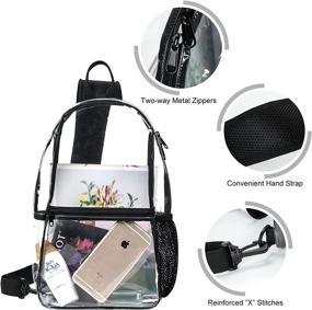 img 1 attached to 👀 Transparent Clear Bag Backpack for Easy Visibility