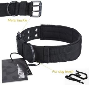 img 1 attached to 🐶 OneTigris Military Adjustable Dog Collar: Heavy-Duty Design with Metal D Ring & Buckle – Available in Two Sizes (Black, Large)