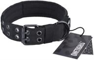 🐶 onetigris military adjustable dog collar: heavy-duty design with metal d ring & buckle – available in two sizes (black, large) logo